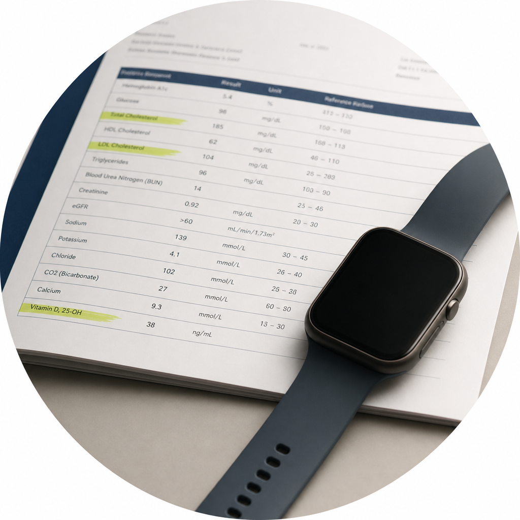 Wearable and lab report detail